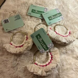 4 spring shop hobby lobby tassel knapkin rings beige pink NWT